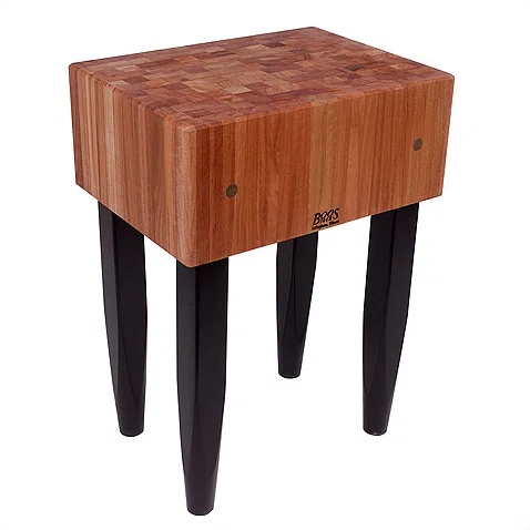 Rouge et Noir Le Bloc Prep Table with Butcher Block Top