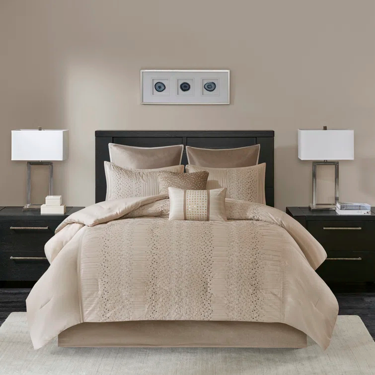 Madison Park Camelia 8 Piece Embroidered Comforter Set