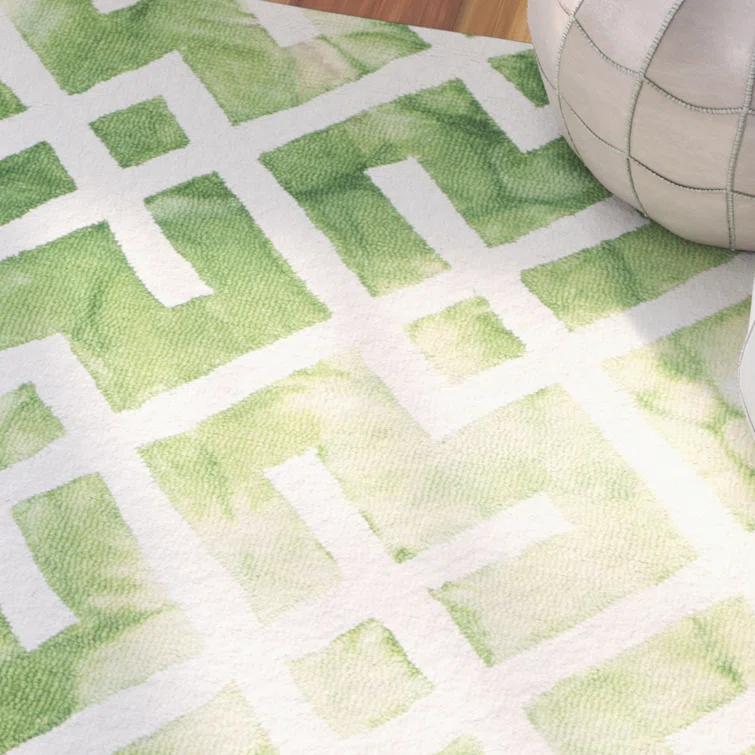 Bryauna Hand Tufted 80% Wool, 20% Cotton Geometric Rug