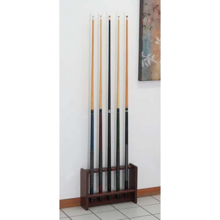 Wooden Mallet Wood Pool Cue Rack
