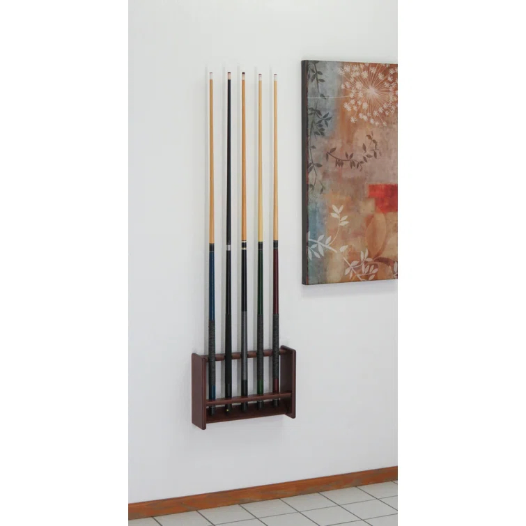 Wooden Mallet Wood Pool Cue Rack
