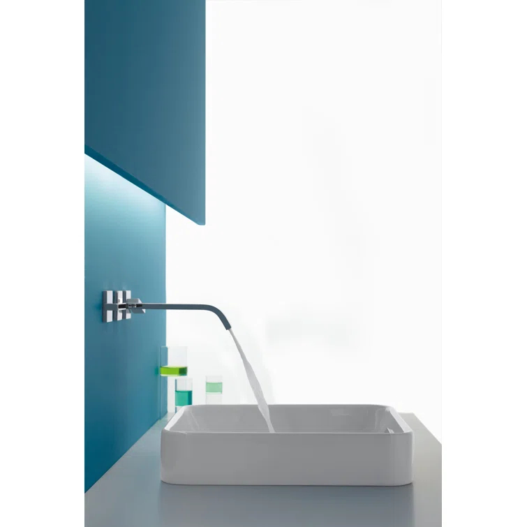 Vox® Ceramic Square Vessel Bathroom Sink with Overflow