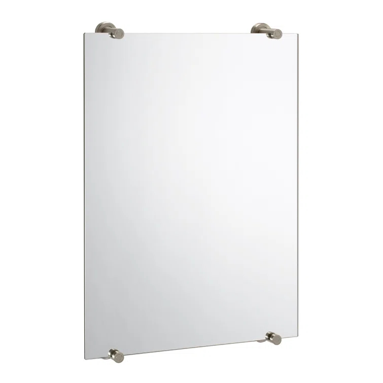 Latitude Wall Mount Frameless Rectangle Bathroom Vanity Mirror | Mount Landscape or Portrait