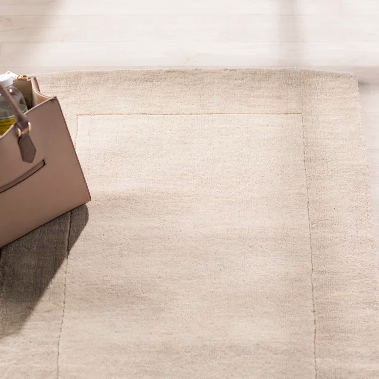 Mystique Hand Loomed Wool Area Rug in Cream/Khaki