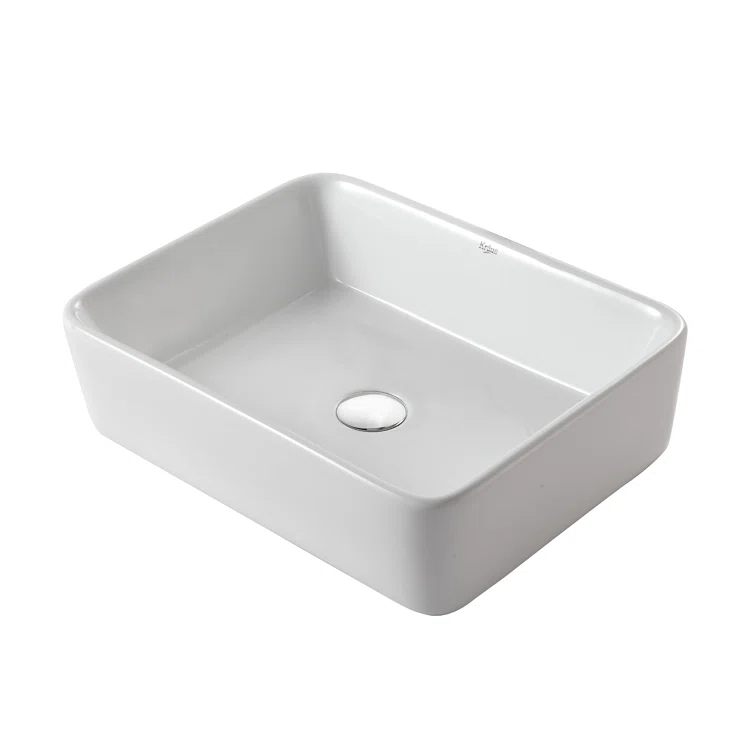 Ceramic Rectangular Vessel Bathroom Sink