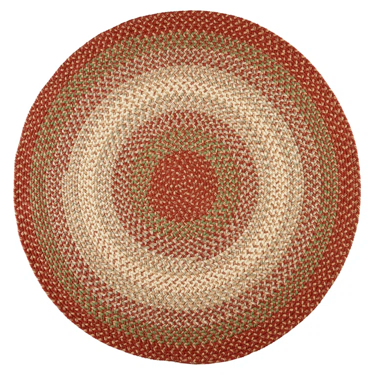 Deserie Geometric Hand Braided Warm Earth Indoor / Outdoor Area Rug