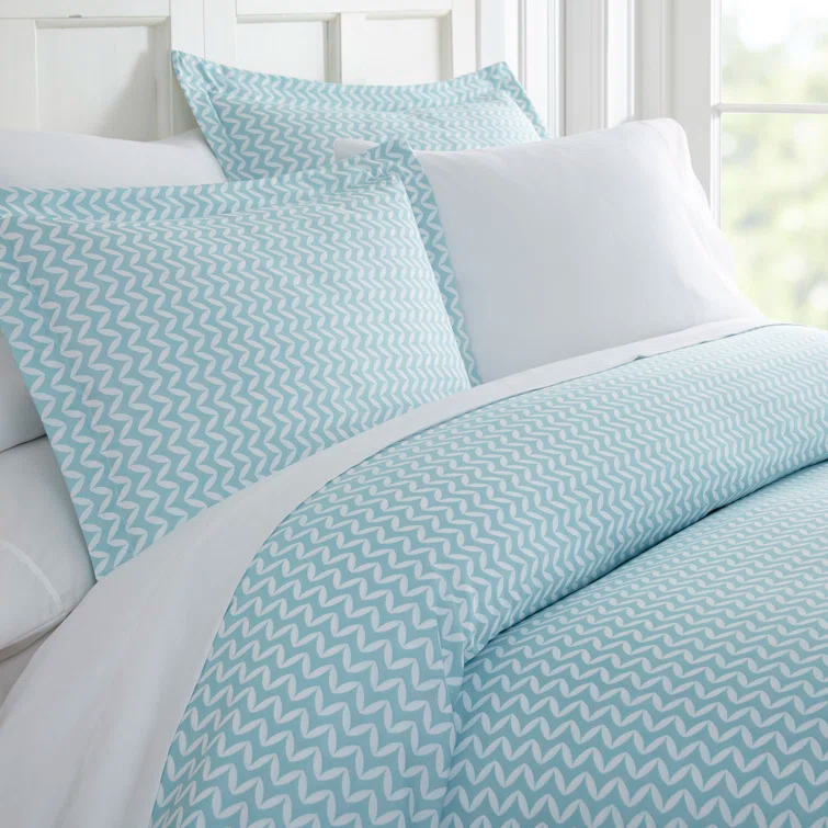 Simply Soft™ Puffed Chevron Pattern Duvet Cover Set