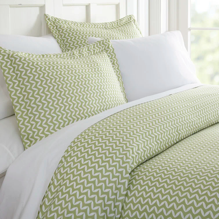 Simply Soft™ Puffed Chevron Pattern Duvet Cover Set