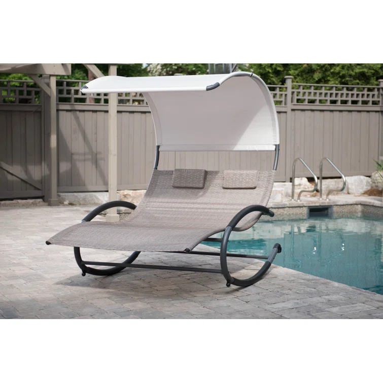 Outdoor Metal Chaise Lounge - Set of 2