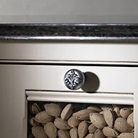 Brushed Pewter Fleur-de-lis Cabinet Knob with Mounting Hardware