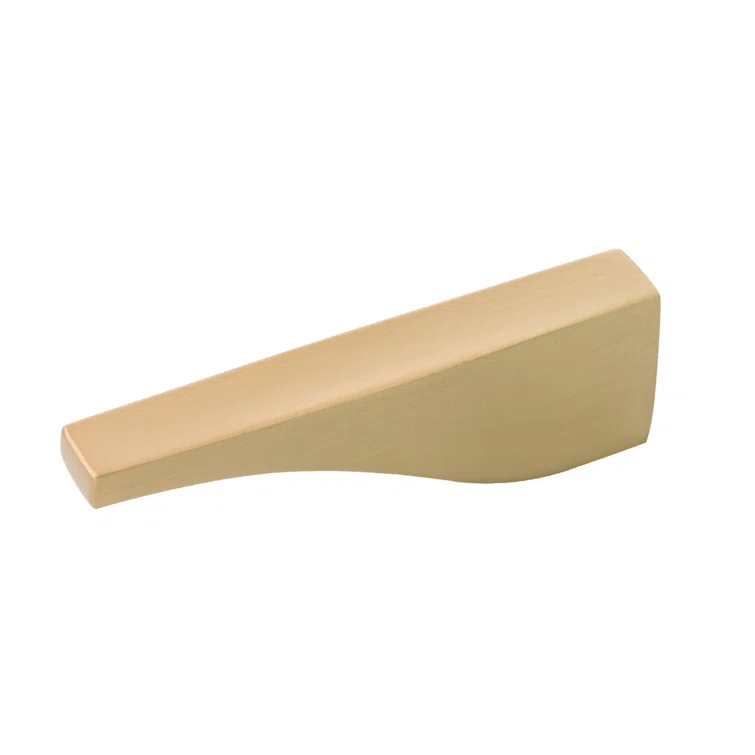 Brushed Golden Brass Modern Finger Pull Handle 3 Inch