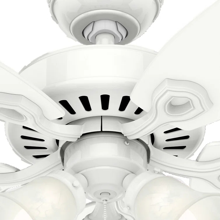 Builder Plus 52"5 - Blade Standard Ceiling Fan with Pull Chain and Light Kit Included