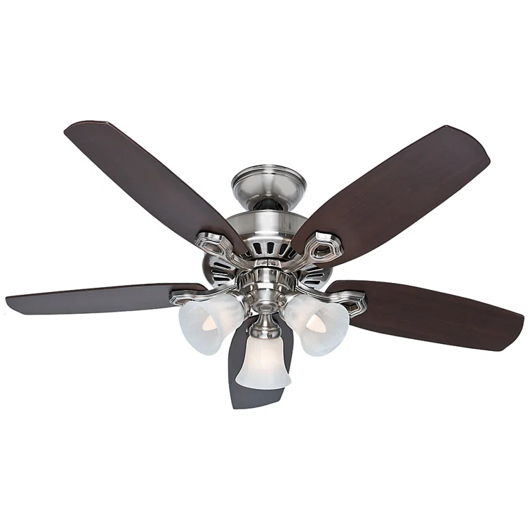 Hunter Fan 42" Builder 5 - Blade Standard Ceiling Fan with Pull Chain and Light Kit Included