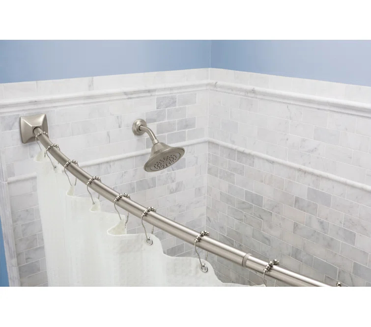 Moen 60-Inch to 72-Inch Permanent Mount Adjustable Curved Shower Rod