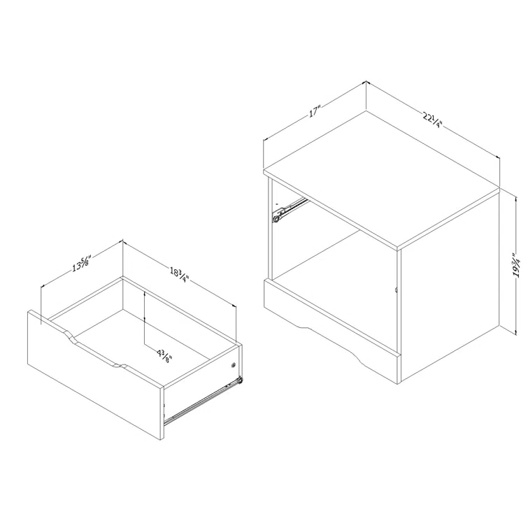 Holland 1 Drawer Nightstand