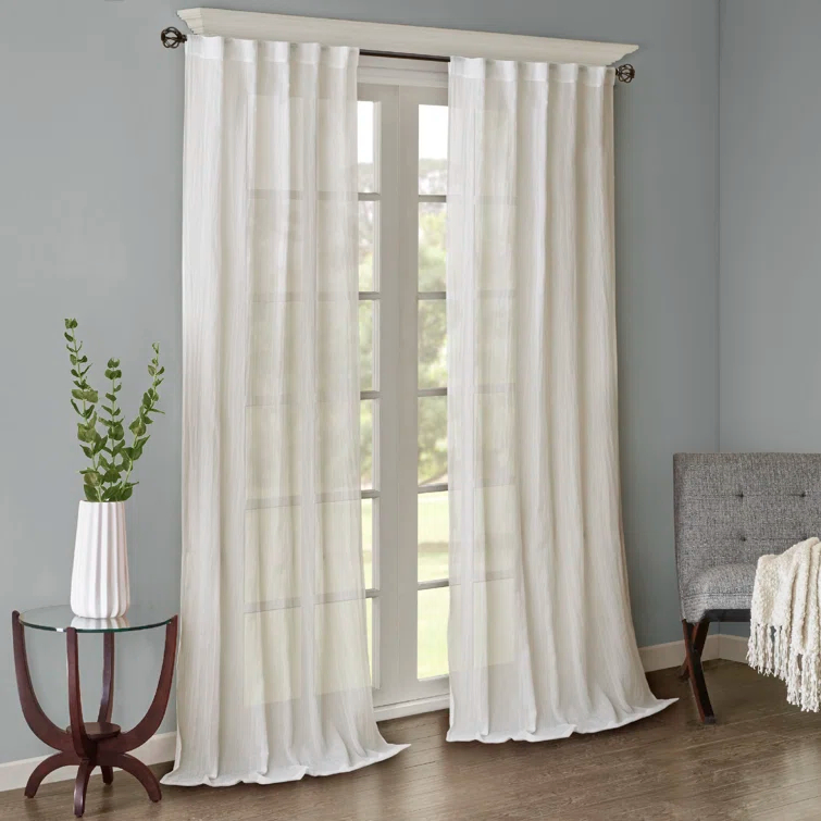 Harper Solid Crushed Curtain Panel Pair