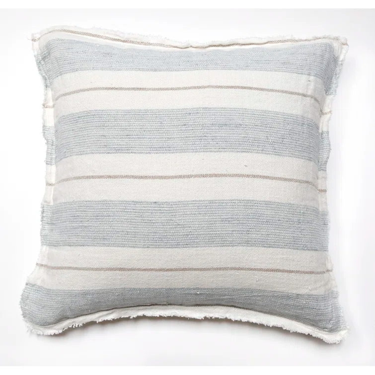Laguna Linen Pillow by Pom Pom at Home - Ocean / 20" x 20" / Down
