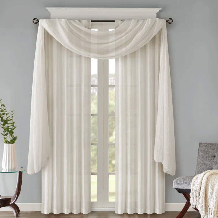 Harper Solid Crushed Curtain Panel Pair