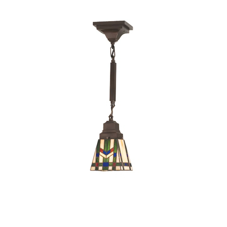 71618 Meyda 5"Sq Prairie Wheat Mini Pendant