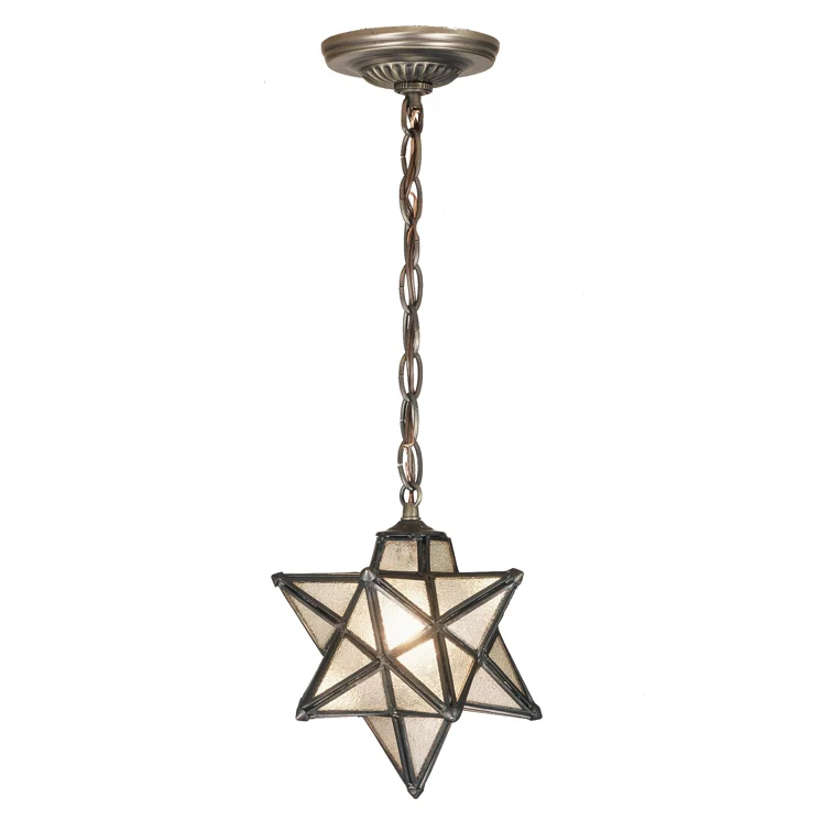 Meyda Lighting Meyda Tiffany & Stained Glass 1 - Light Antique Brass Single Pendant