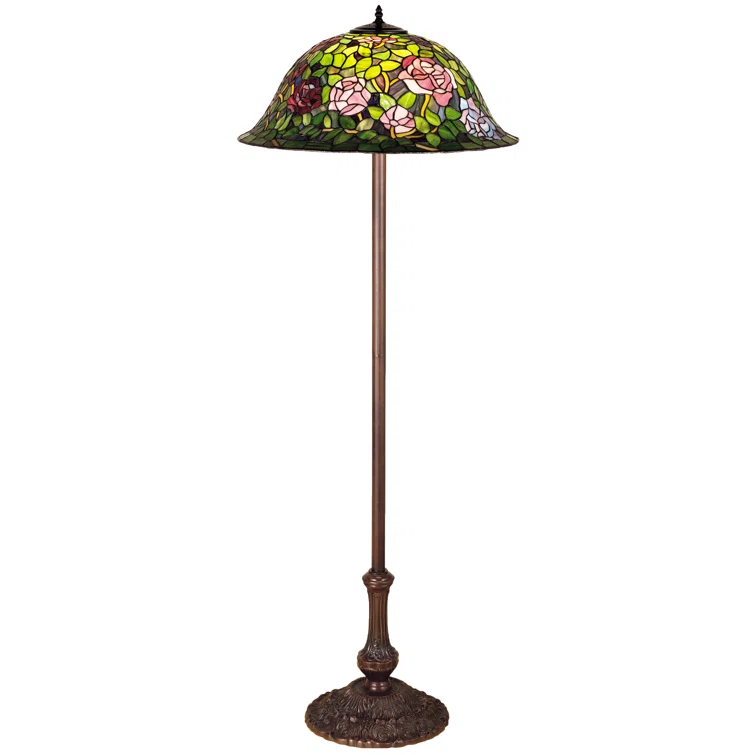 30368 Meyda 63"H Tiffany Rosebush Floor Lamp