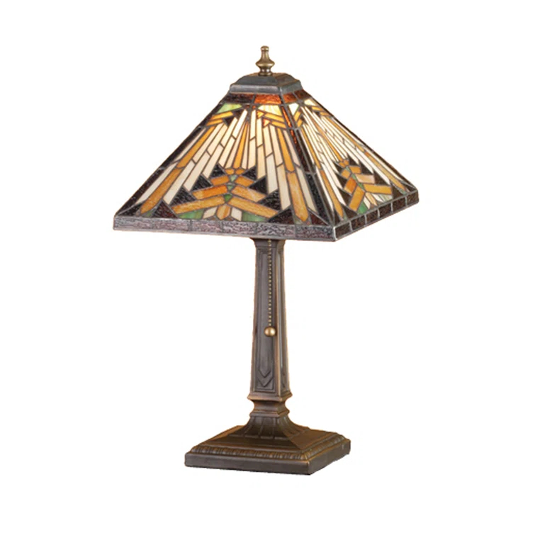 Nuevo Mission Bronze Stained Glass 18" Accent Lamp