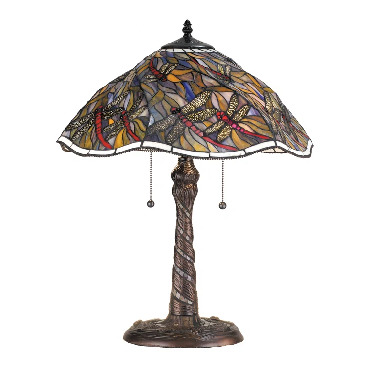 Meyda Lighting Spiral Dragonfly Metal Table Lamp