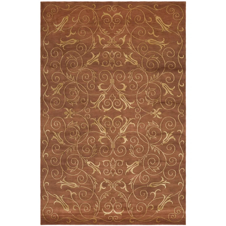 Hand Knotted Silk & Wool Pile Rug