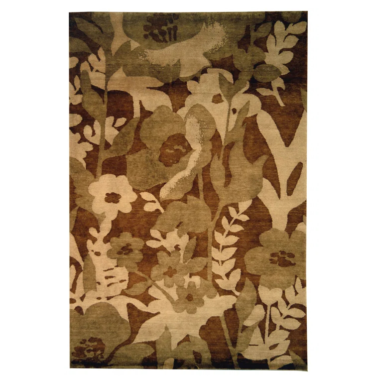 Hand-Knotted Multicolor Wool Floral 8' x 10' Area Rug
