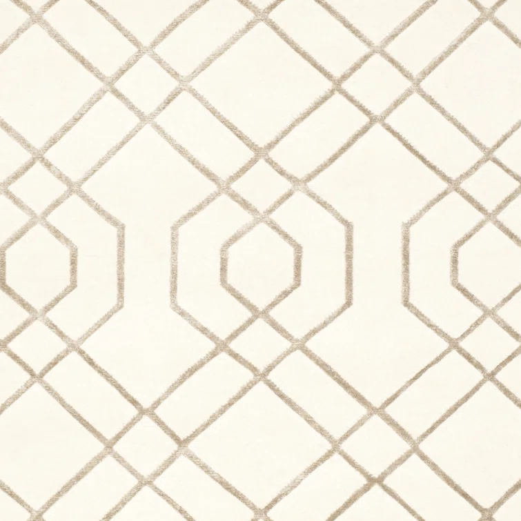 Tibetan White Geometric Rug