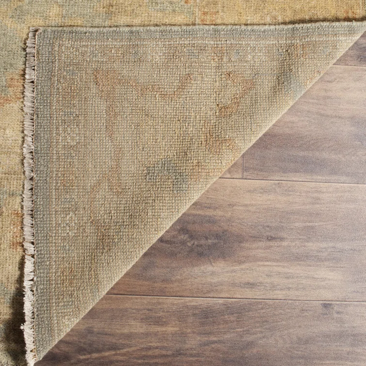 Hand-Knotted Black Wool Oushak Runner Rug 3' x 10'