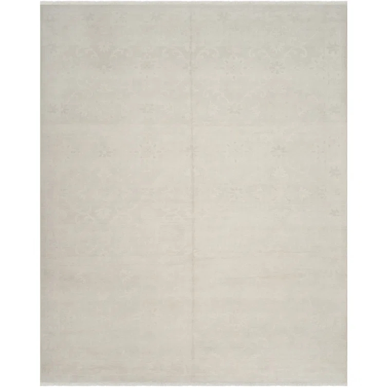 Hand-Knotted Light Blue Wool 6' x 9' Rectangular Rug