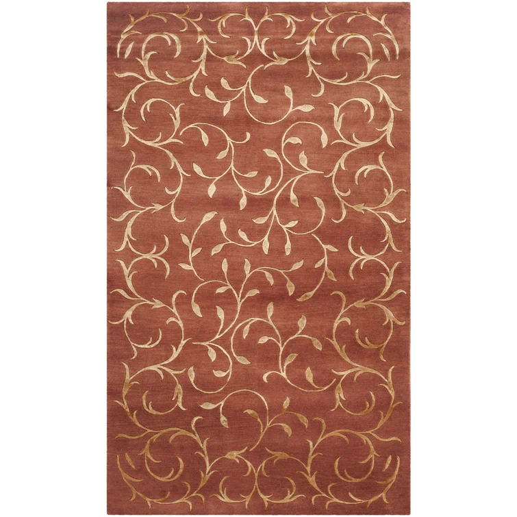 Sabha Hand Knotted Silk & Wool Pile Floral Rug