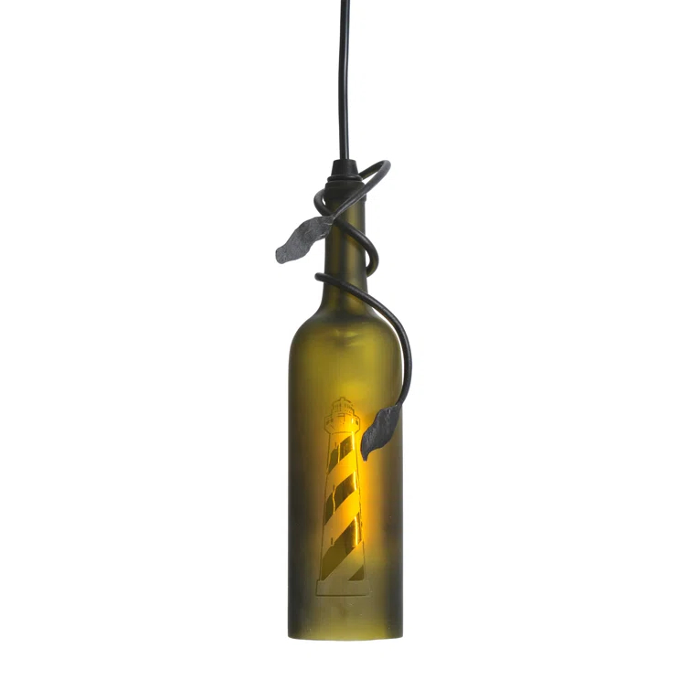 Green Glass and Copper Mini Island Pendant Light