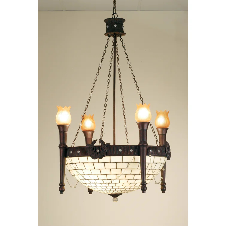 4 - Light Glass Dimmable Classic / Traditional Chandelier