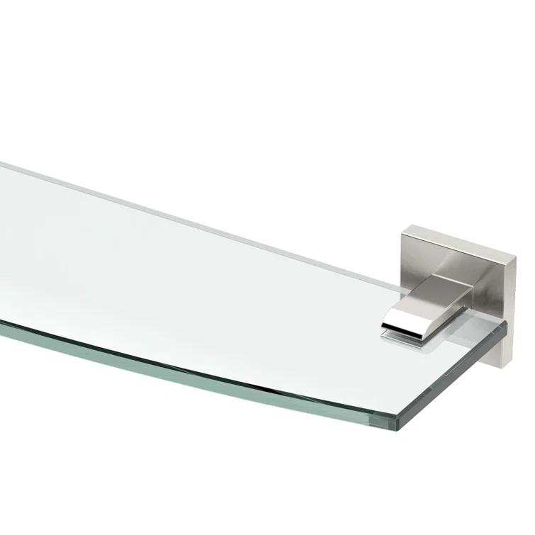 Elevate Wall Mount Glass Shelf | Tempered Curved Glass Shelf