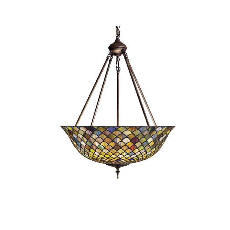 24 In. Wide Tiffany Fishscale Inverted Pendant