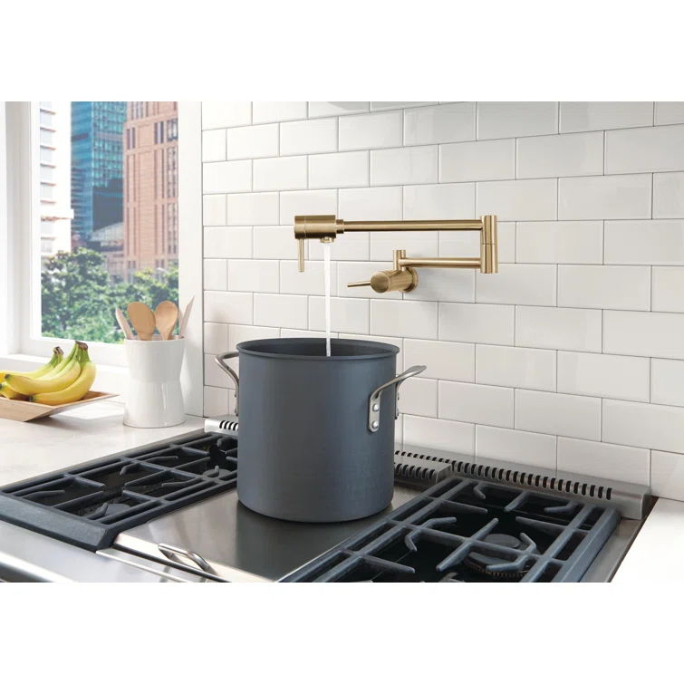 Contemporary Pot Filler Faucet, Wall Mount Pot Filler Kitchen Faucet