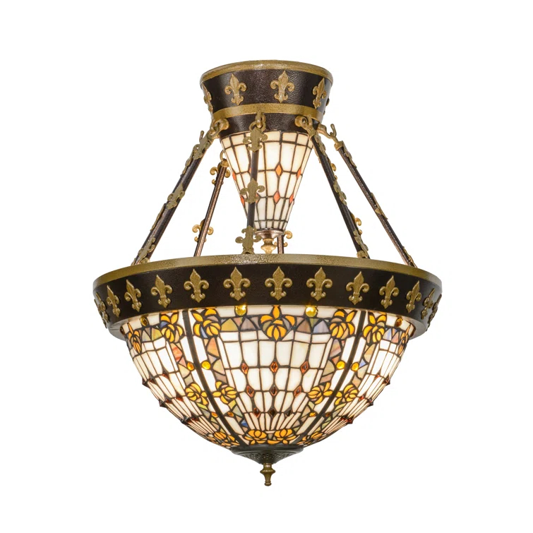 Meyda Lighting Glass Semi Flush Mount