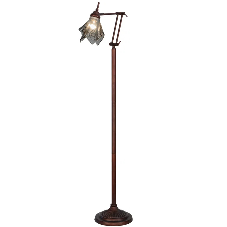 Metro Fusion 68" Adjustable Bronze Task Floor Lamp with Smoke Swirls