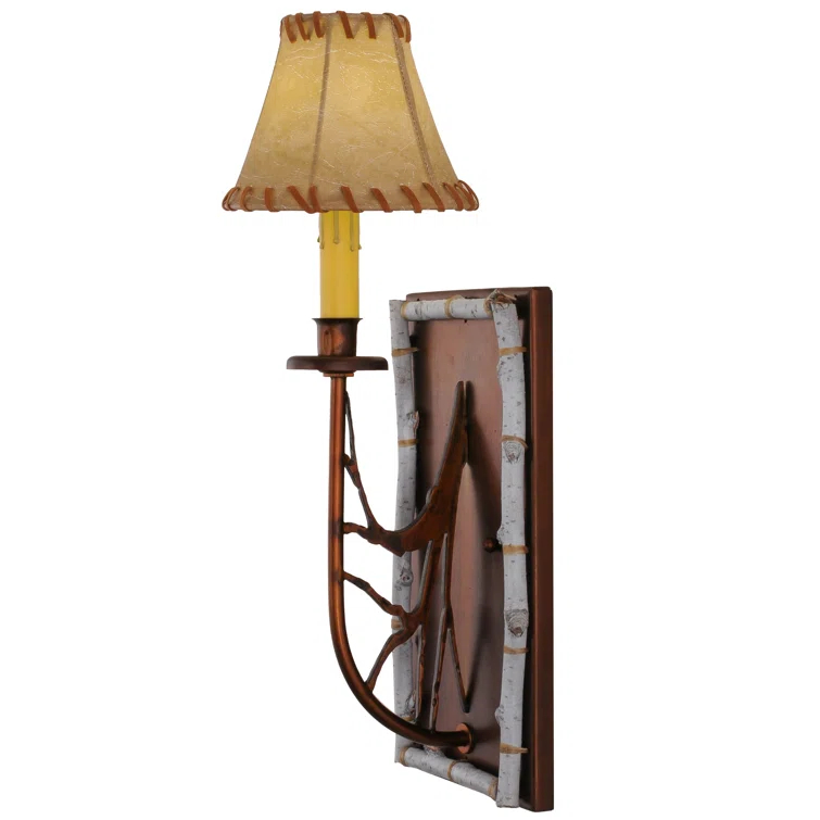 Adirondack Vintage Copper 19" Wall Sconce with Faux Candlelight
