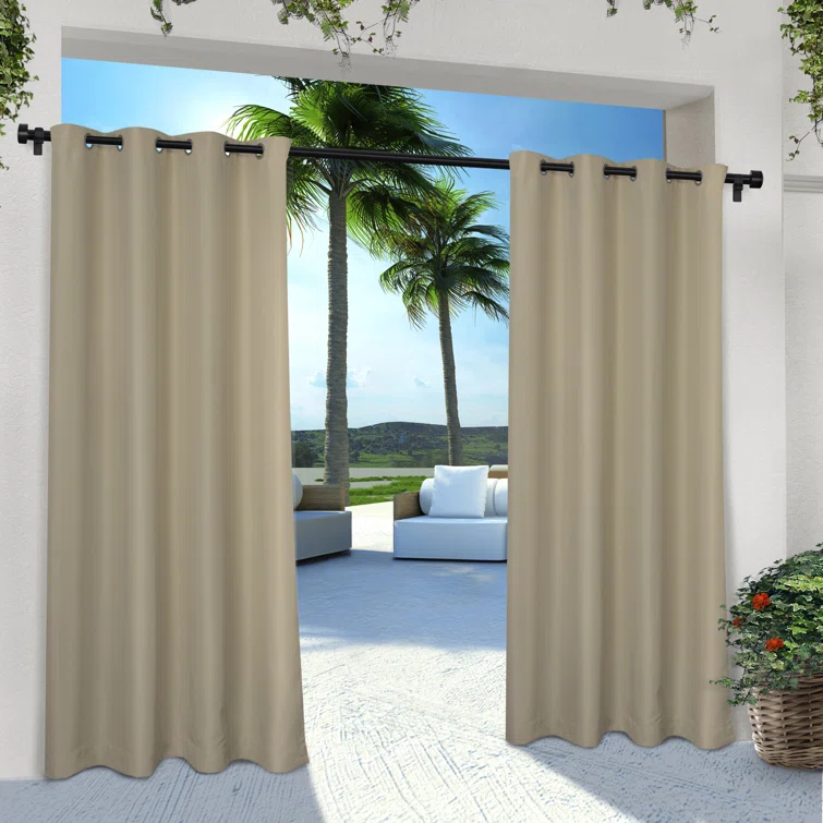 Cabana Solid Heavyweight Indoor Outdoor Curtains