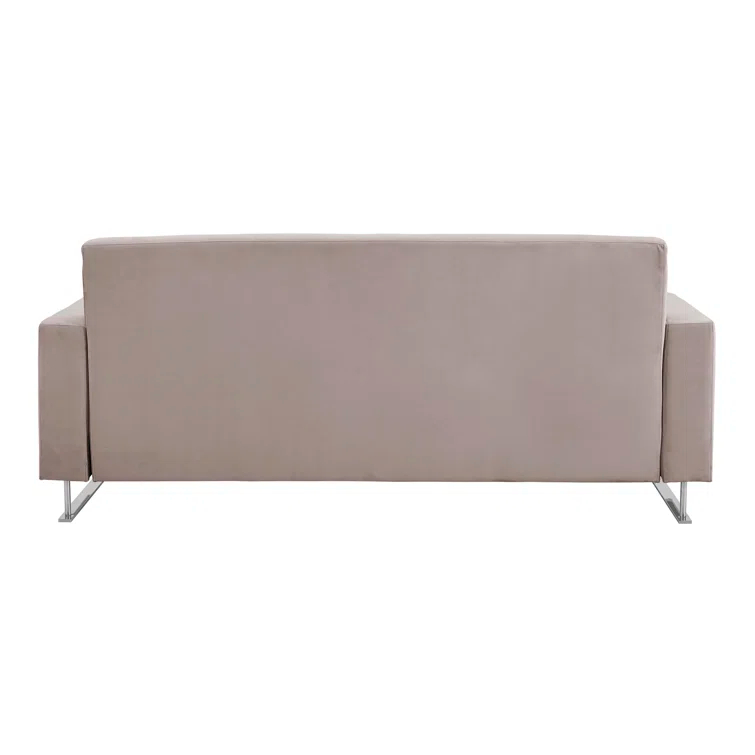 Elle Decor Baylie Mid-Century Modern Sofa with Chrome Sleigh Legs
