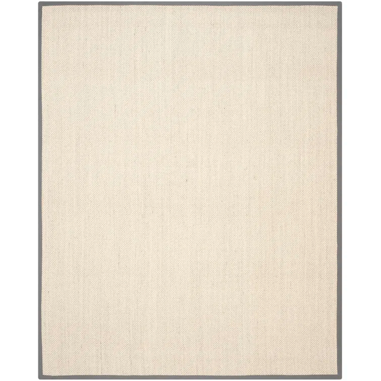 Debroh Natural Fiber Sisal With Latex Solid Color Rug