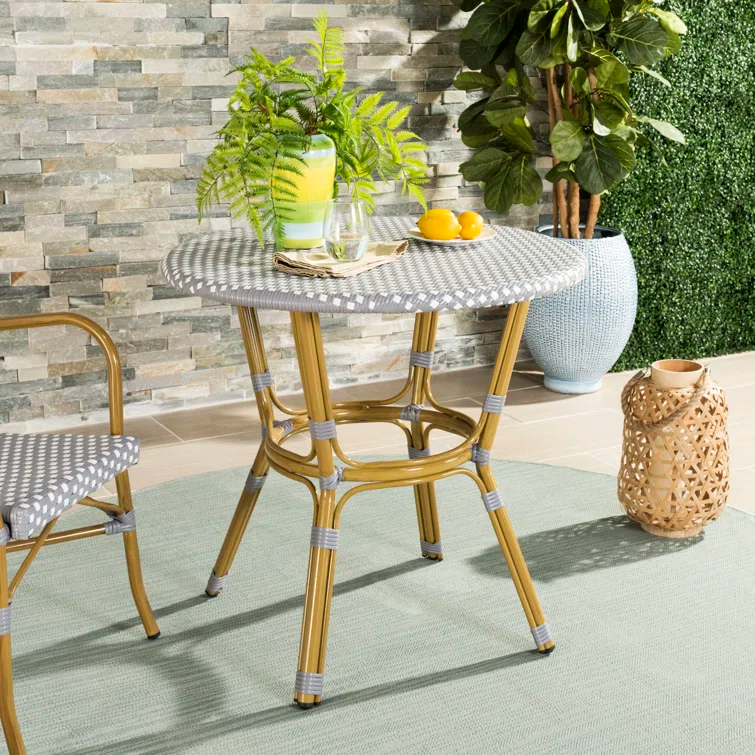 Wilburg Round Wicker/Rattan Outdoor Bistro Table