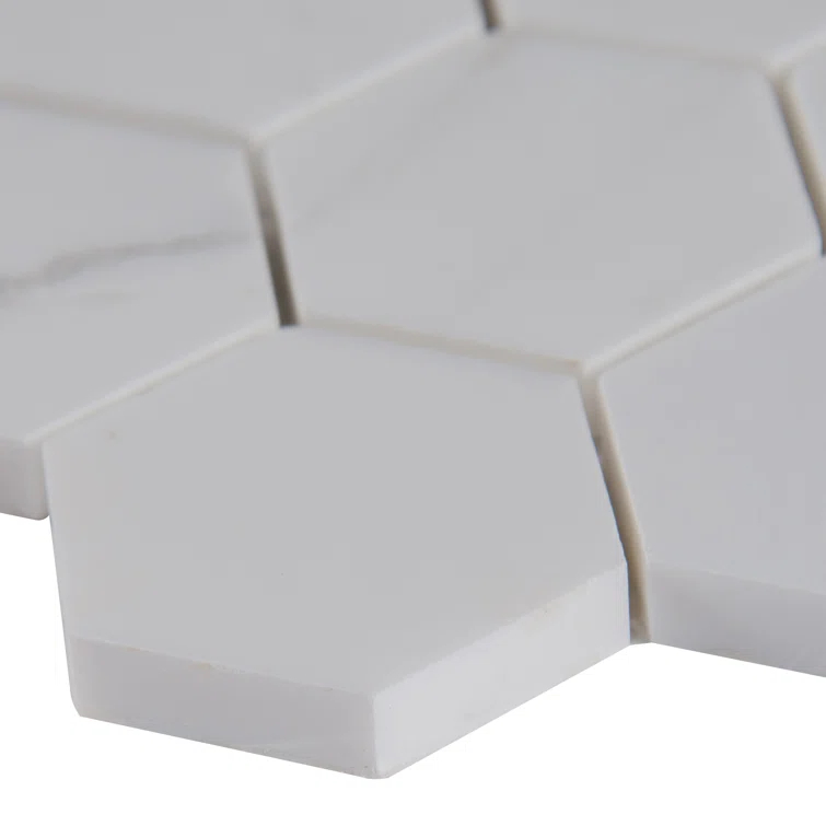 Bianco Dolomite 2" x 2" Marble Mosaic Tile in White