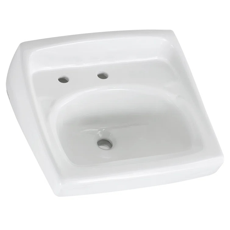 American Standard Lucerne 18.25'' White Vitreous China U-Shaped Bathroom Sink with Overflow