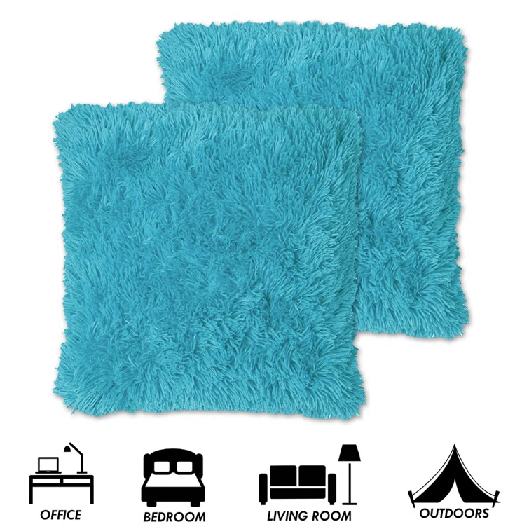 Sweet Home Collection Faux Fur Reversible Throw Pillow (Set of 2)