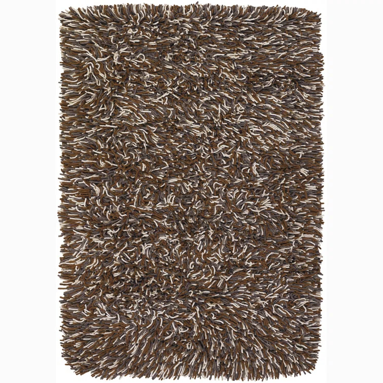 Handwoven Luxe Gray Shag Wool Rug 7'9" x 10'6"