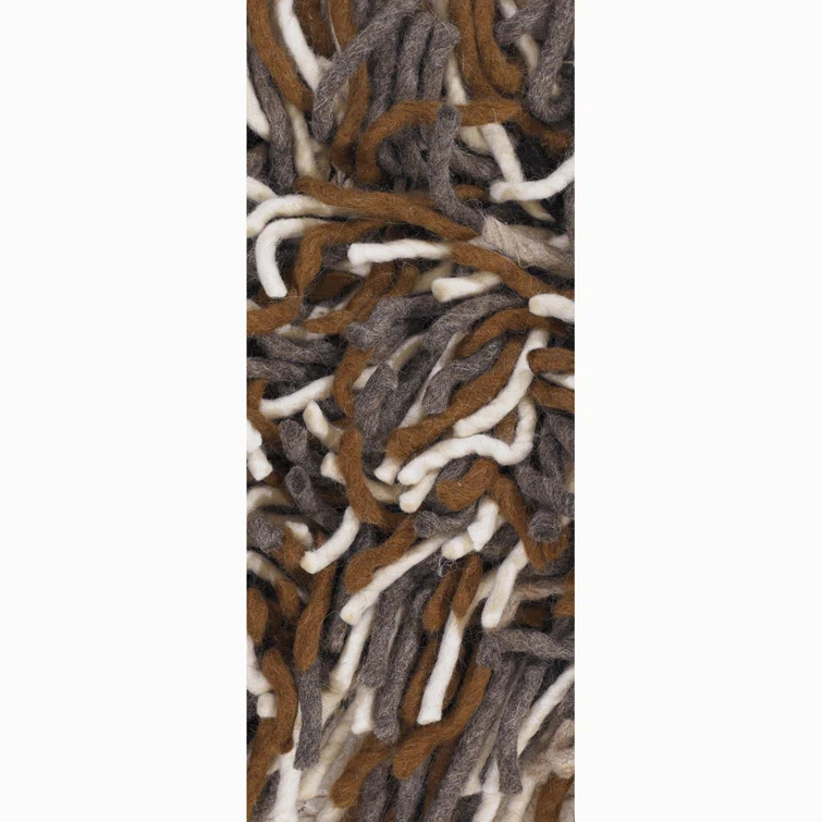 Handwoven Luxe Gray Shag Wool Rug 7'9" x 10'6"